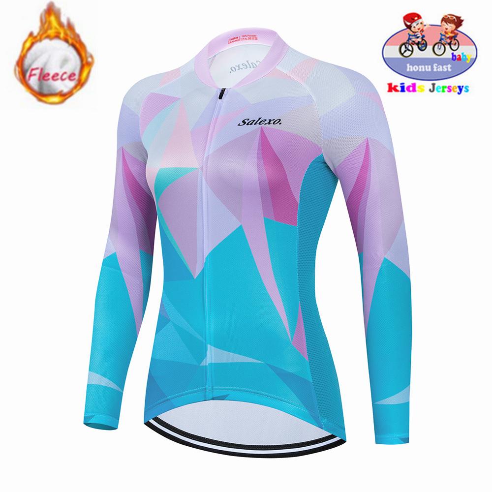 2026  Velvet Warm Cycling Suit Set  Kids Winter Thermal Fleece MTB Bicycle Girl Cycling Clothes Warm Bike Children Cycling Clothing Suit