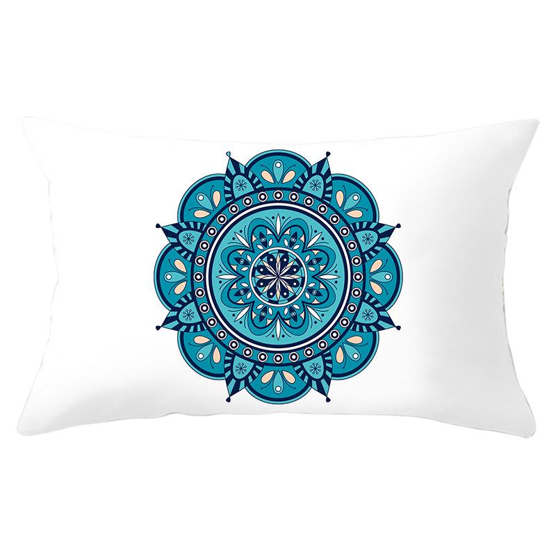 Home Geometric Peach Skin Waist Pillow Case Nordic Style Sofa Printed Pillow Case Office Lumbar Pillow