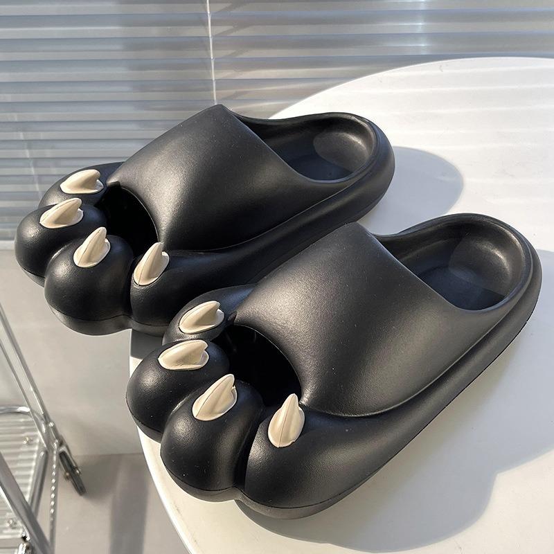 Cute cat claw cool slippers female summer cartoon girl heart bag head home indoor couple thick bottom slippers male