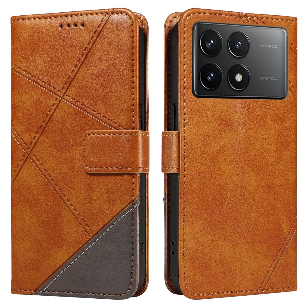 For Xiaomi Poco F6 Pro 5G/Redmi K70 5G/K70 Pro 5G Case Line Spliced PU Leather Phone Cover