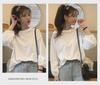Spring Thin Solid Color Lantern Sleeve Pullover - Korean Style Student & Couple T-Shirt