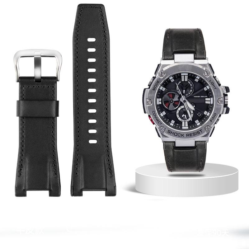 Pro hodinky Casio GST-S100G S110 S130L W100G W110 210B 400G Řemínek na hodinky plátěný Náramek 26*14mm Pánský měkká kůže Hovězí kůže Kožený řemínek na hodinky