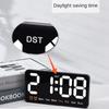 Temperature/Date Display Electronic Wall Clock Dual Alarms 12/24H Format Wall-mounted Clock LED Display DST Function