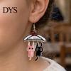 Unique Kitten Design Earrings 1 Pair Cute Cat Dangle Drop for Women, 2D Acrylic Cartoon Whimsical Animal Theme Accessories Hang On Clothes Hanger