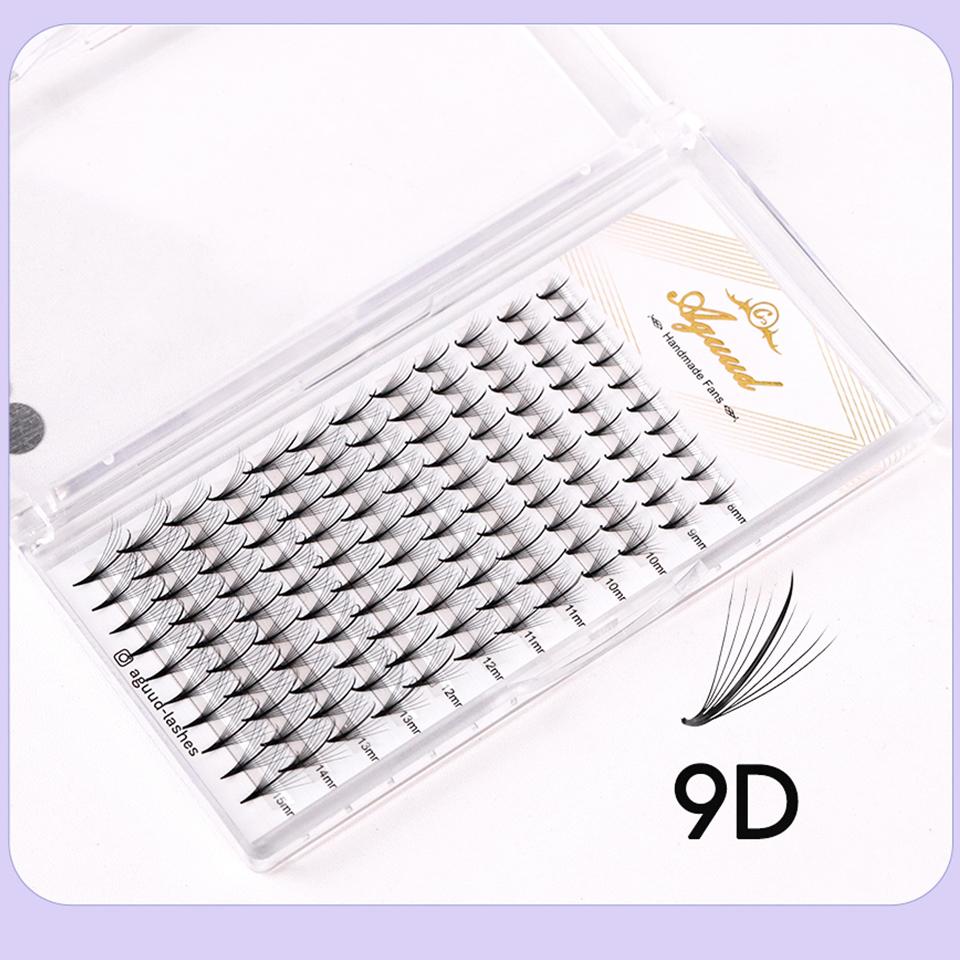 AGUUD Wispy Premade Fans Lash Extension 3D 5D 7D 9D Pointy Base Russian Volume Lash Extension Promade Spike Fans Cluster Eyelash