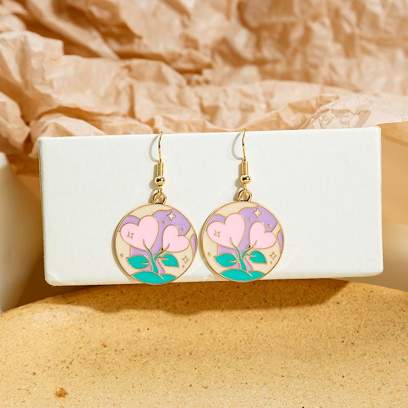 Fresh Cartoon Cute Girl Ear Hook Earrings - Summer Childlike Design