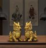 1pair High Quality Feng Shui Lucky Copper Animal Unicorn Home Office Ornaments Desk Decor