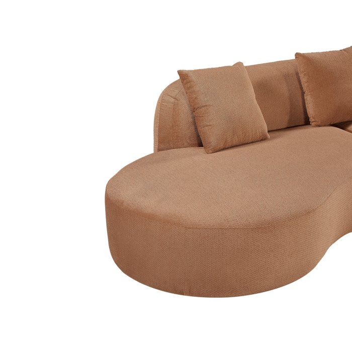 Modular Compressed Sofa - 4 Places - HARRY - Hazelnut Brown Fabric - 313 X 134 X 75 Cm