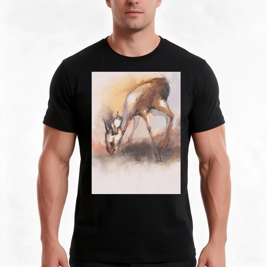 Mouse Deer TShirt Summer Casual Cotton Tee Oversized Streetwear Tops Vintage Graphic Print Loose Fit Short Sleeve
