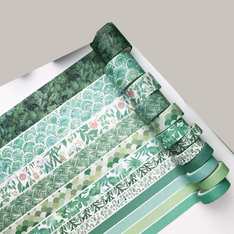 

12rolls/box Paper tape set, colorful and fresh handmade account book, antique style handmade account sticker material