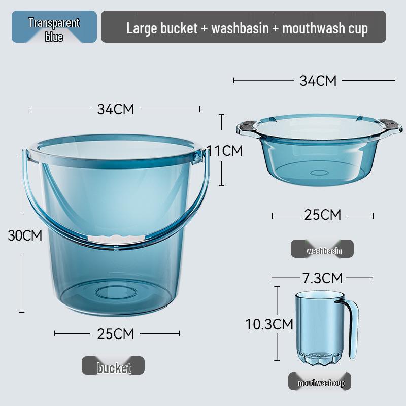 Förtjockad Transparent Plasttunna med Lock: Hushållsvattenförvaring, Tvätt- och Studentrums-användning