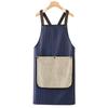 Waterproof Kitchen Cooking Apron X-Back Breathable Waiter Sleeveless Apron with Detachable Towel Protective Household Work Apron