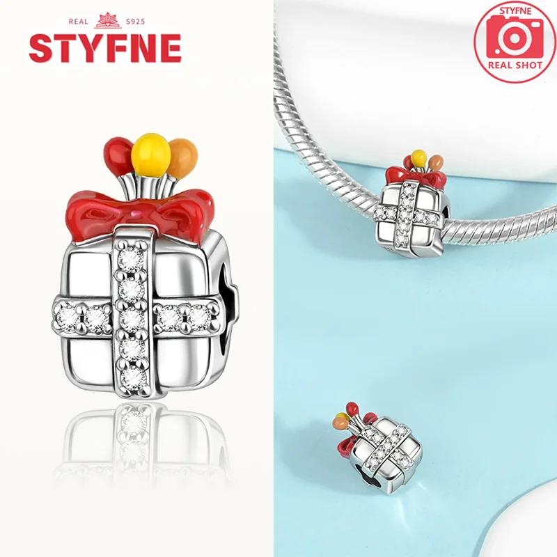 Coppergift Box Charm Luminous Beads Fits Brand Bracelet Diy Merry Christmas Fine Jewelry Pendant For Women Gift
