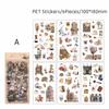 6pcs Literary Retro Stickers PET Materials DIY Scrapbooking Art Collage Stationery Planner Decor Diary Stickers