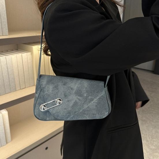 

Женская сумка на плечо, сумка подмышки, магнитная застежка на пуговицы, однотонная булавка, декор, гладкая, большая вместительная декоративная женская сумка