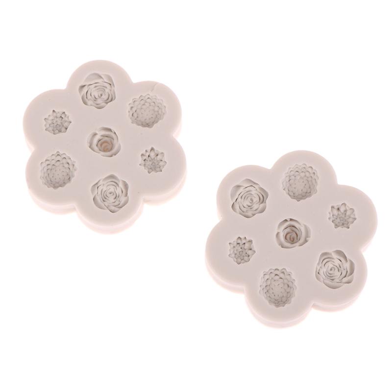 7 In 1 Flower Rose Peony Silicone Mold Diy Flower Aroma Candle Plaster Gypsum Ornaments Handmade Soap Mould