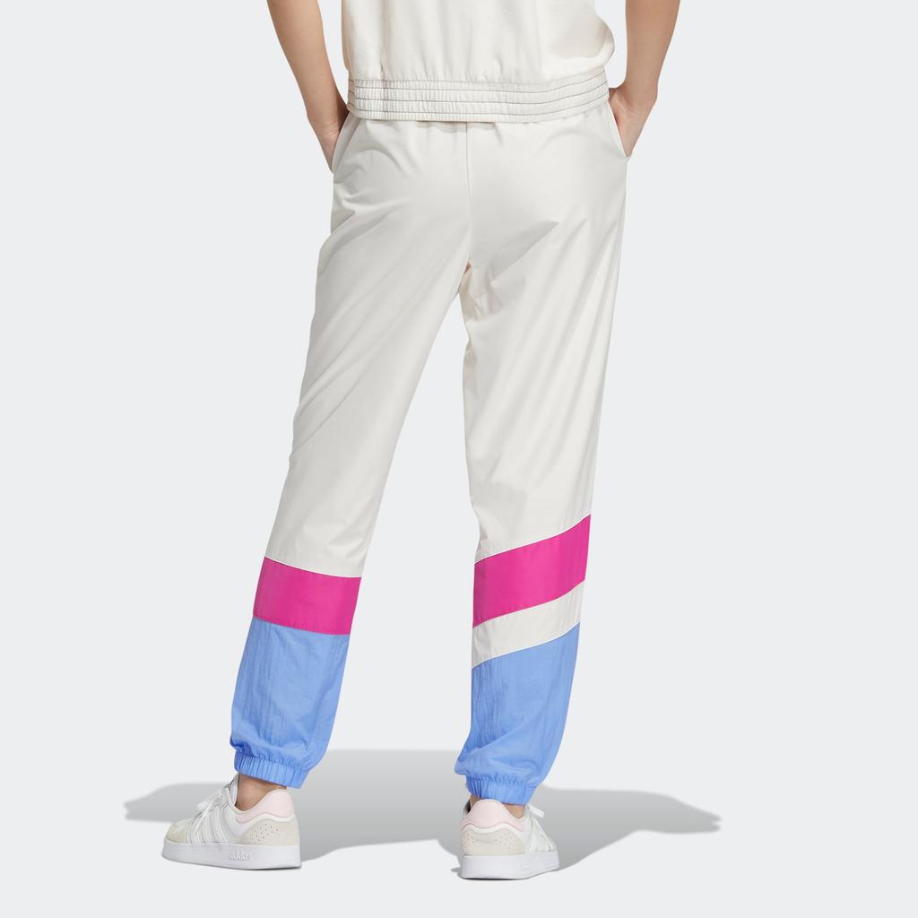 Adidas Vibe Colorblock Stripe Casual Loose-Fitting Track Pants Women Bottoms Pink White IA6747