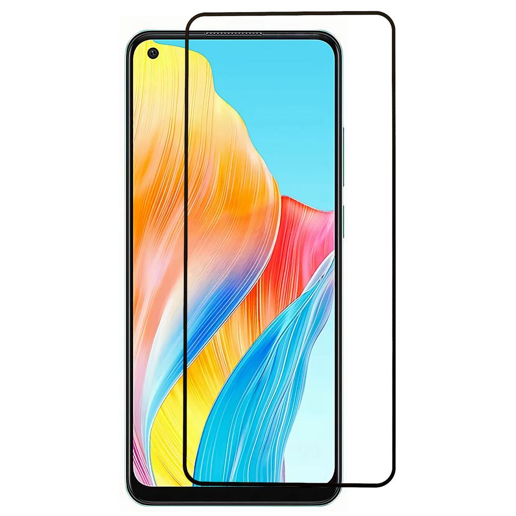 Screen Protector for Oppo A78 4G,Tempered Glass Silk Printing Full Cover Full Glue Protective Film