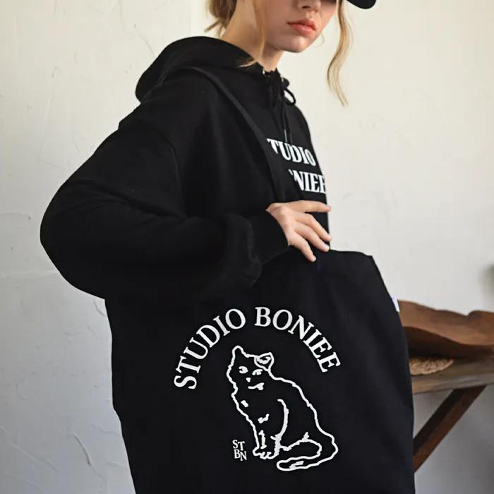 Cat Symbol Eco Shoulder Bag Black
