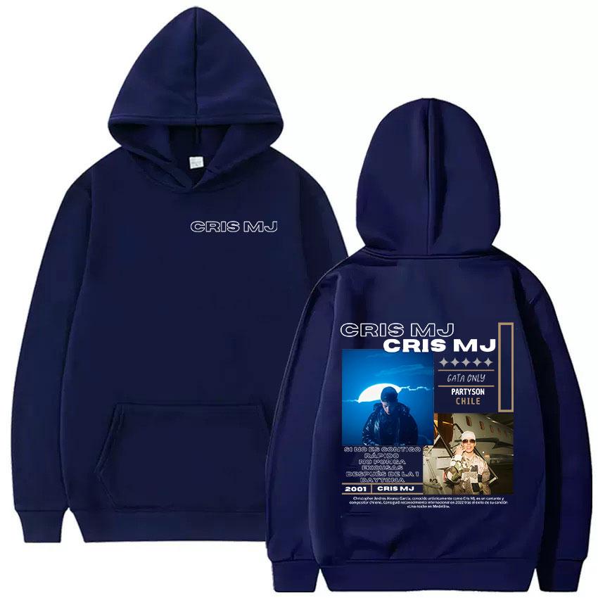 Rapper CRIS MJ Tour 2025 Album Graphics Hoodie Men's Hip Hop Gothic Punk Pullover Sweatshirt Casual Oversized Hoodies Streetwear
