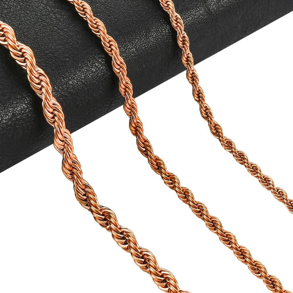 Stainless Steel Twist Rope Chains Men Women Rose Gold Color Plated Necklace Choker High Quality Jewelry Gifts 2/3/4mm Wide