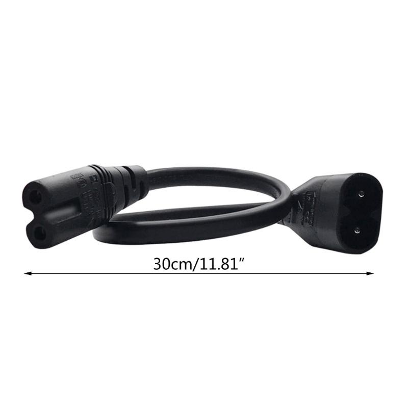 30cm IEC 320 2-Pin C7 Male To C8 Female Figure 8 Power Adapter Cord Extension Cable for Desk Lamps Speaker Printer