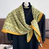 1116 New Fashion Letter Temperament 91 Large Square Scarf Women's Silk Scarf Dual-purpose Shawl Spring and Autumn Korean Version Scarf Outside