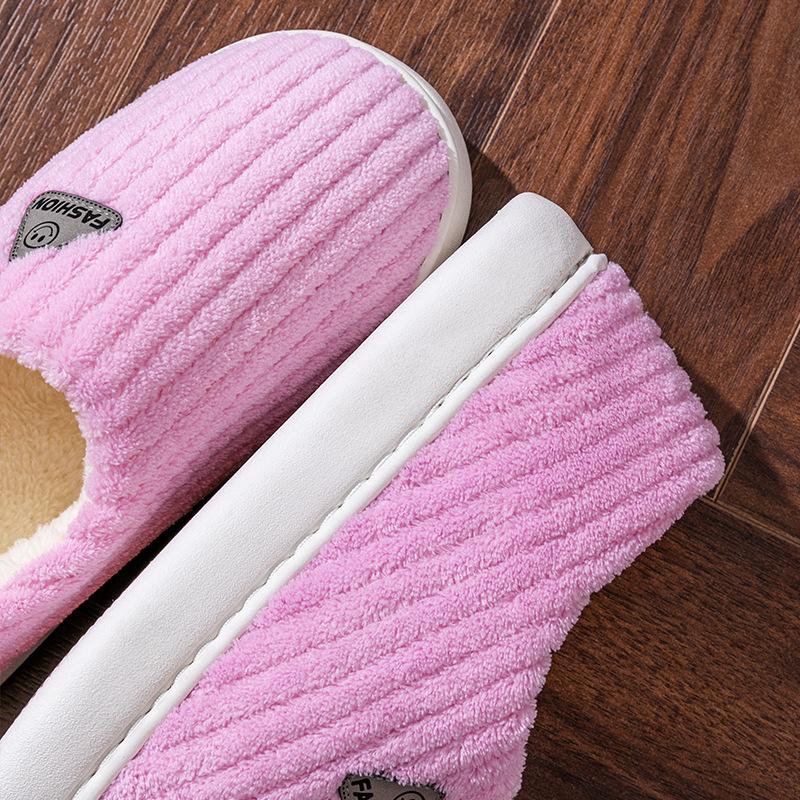 Cotton slippers women's winter home indoor home home warm non-slip thick bottom couple new wool slippers men's winter