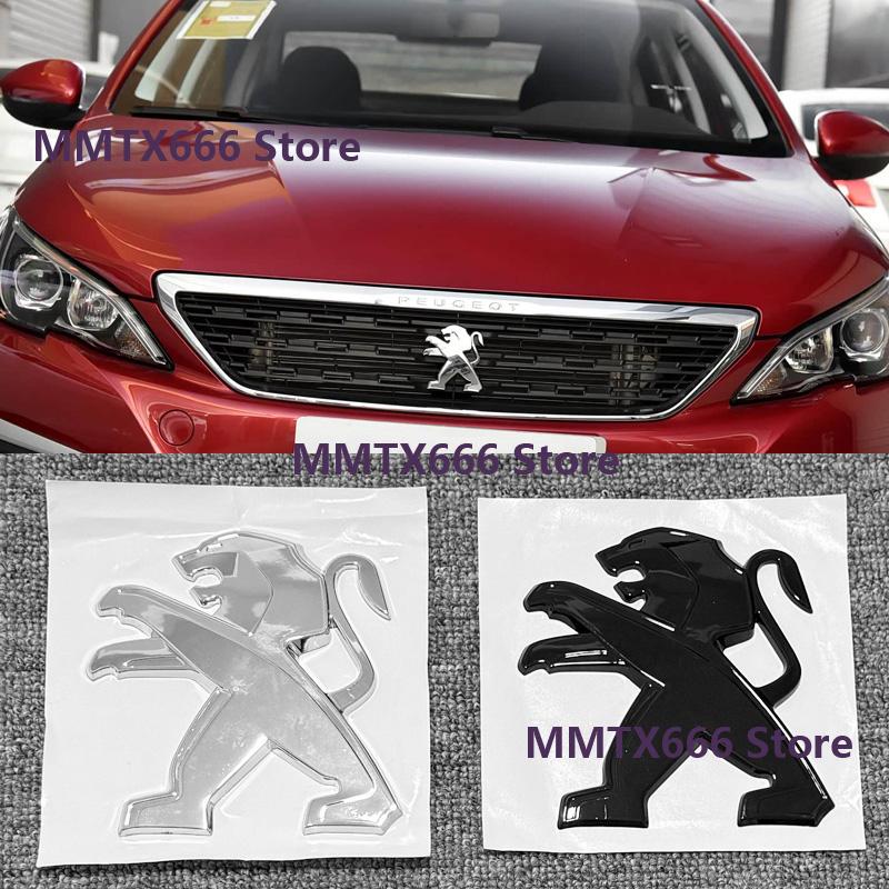 Black Car Front Grille Logo Emblem Auto Rear Trunk y Badge Cover for Peugeot 308 408 Stickers Modified Accessories