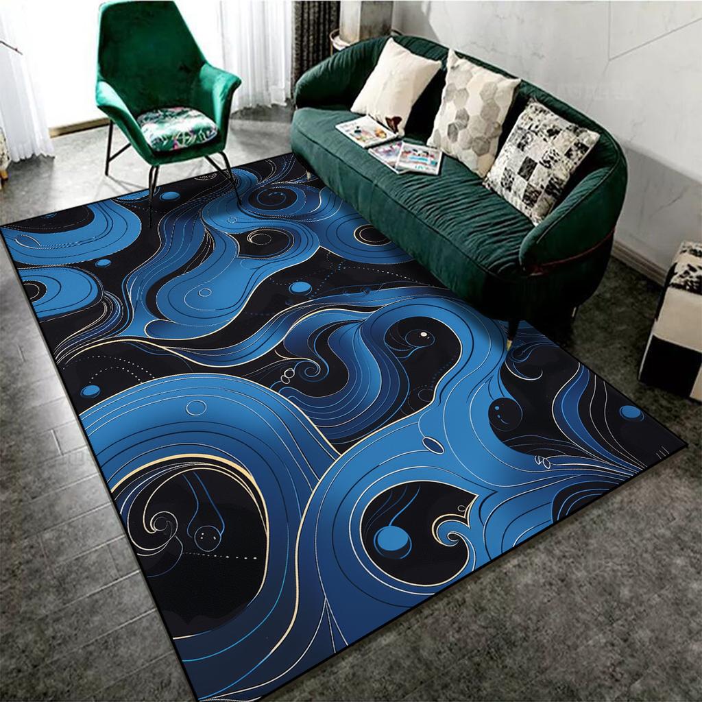 Nordic Abstract Living Room Carpet Decoration Home Large Area Easy Clean Sofa Area Floor Mat Bedroom Study Lounge Anti-slip Rugs