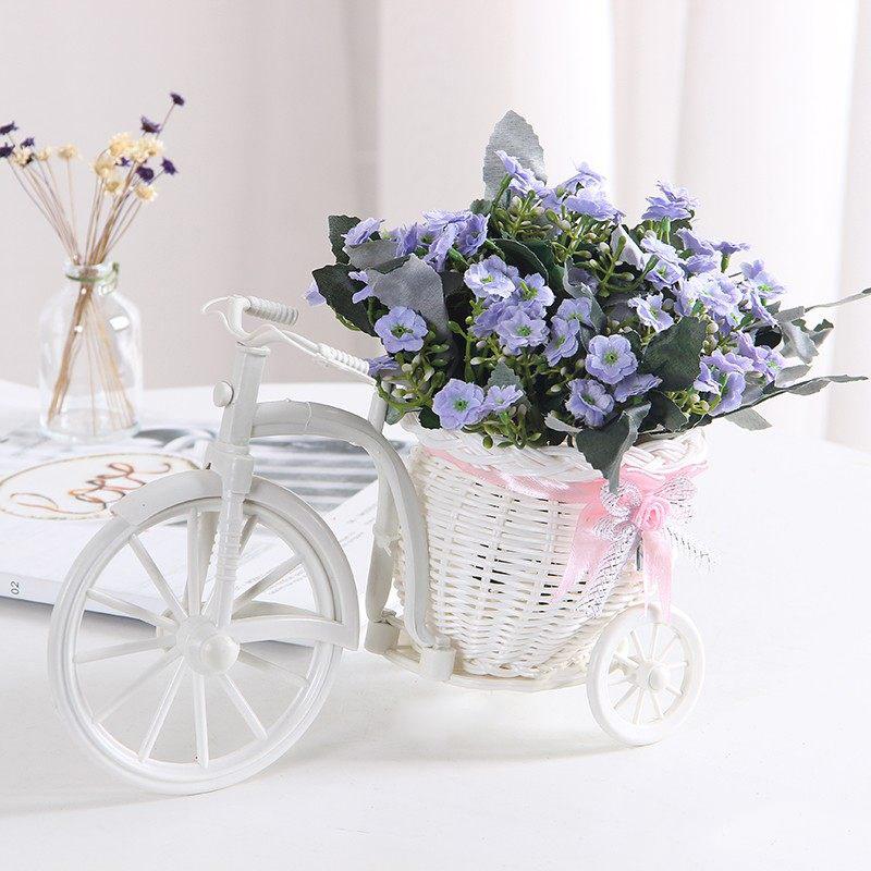 Cesta de Flores Pequena em Forma de Triciclo Decoração para Festa de Casamento Cerimônia Armazenamento de Flores de Bicicleta Decoração de Mesa para Casa Escritório