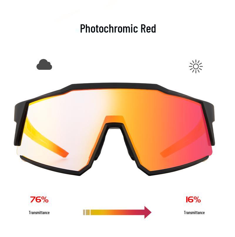 Kapvoe Unisex Color-Changing Cycling Sunglasses – Red-Blue Coated for Mountain & Road Biking