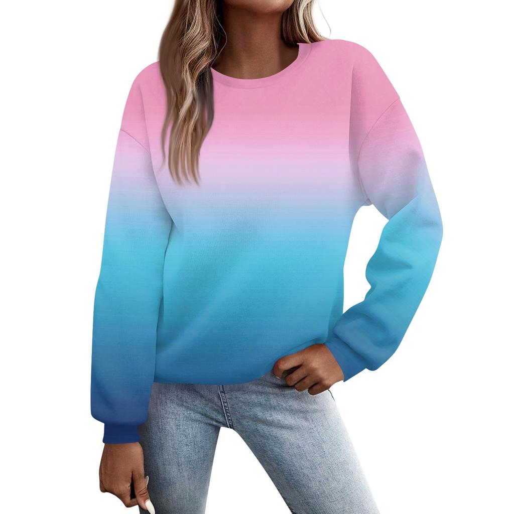 Women's Autumn And Winter Round Neck Long Sleeve Top Printed Casual Sweatshirt