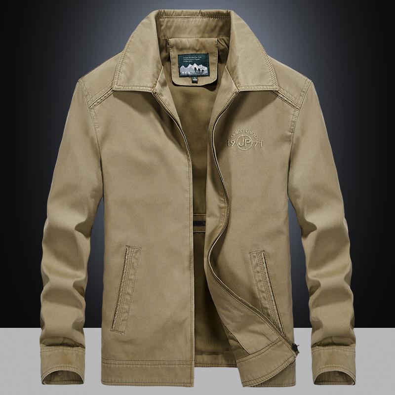 

Мужские весенние и осенние новые куртки Мужская молодежная повседневная куртка большого размера с отворотами Верхняя куртка 4XL
