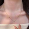 18K Gold Plated S925 Sterling Silver Triple Heart Necklace: Elegant Clavicle Chain in Cool, Simple Style