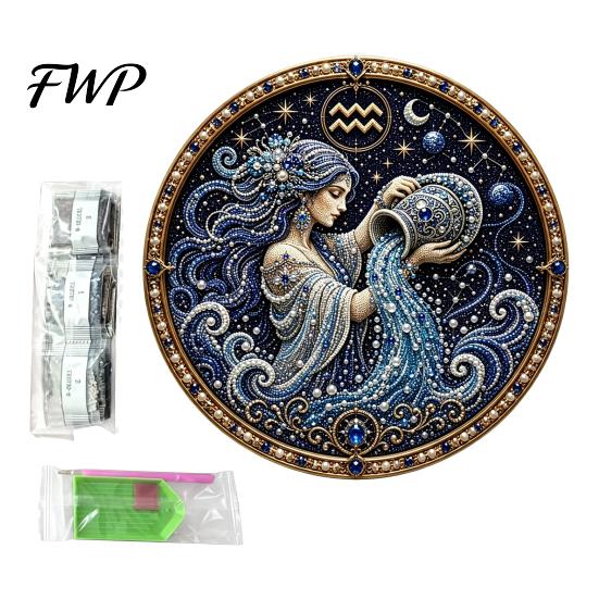 Dekoracja domu Sztuczna Perła Sztuka Znak Zodiaku Zestaw, 12 Znaków Malowanie DIY Artystyczny Prezent dla Nastolatków Zestawy, Okrągły 3D Konstelacja Rękodzieło Ścienne Zestaw dla Dorosłych,