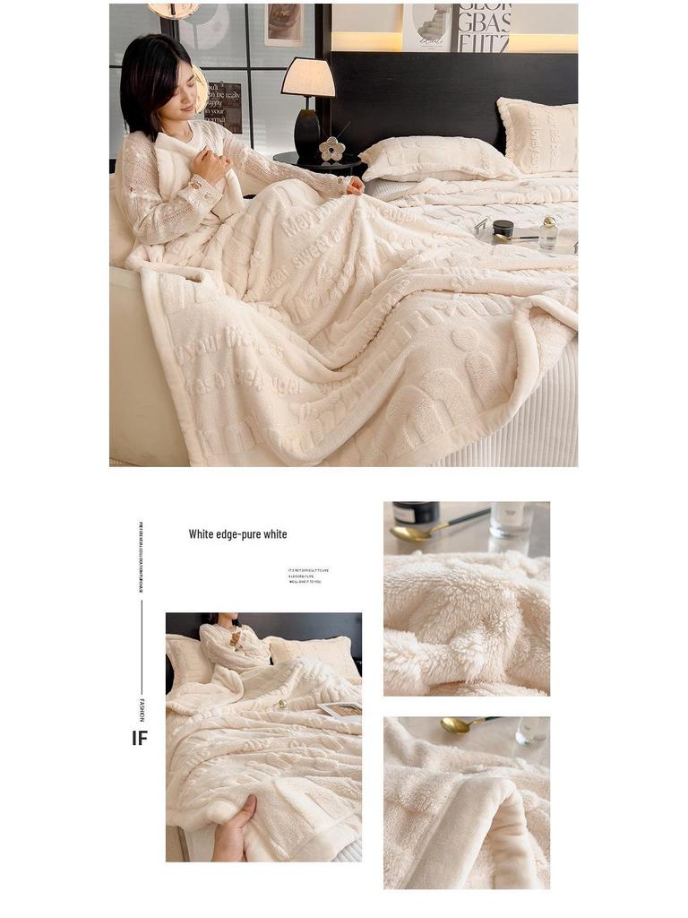 Class A Carved Winter Coral Fleece Blanket - Warm, Multifunctional Gift Blanket