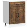 VidaXL Kitchen Cabinet Kalmar Smoked Oak Engineered Wood, Base Unit for Sink, Base Kitchen Cabinet with Drawer, Furniture 853492