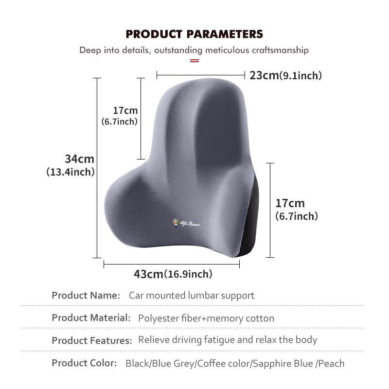 NPSBC1 For Alfa Romeo Car Driver Seat Headrest Lumbar Support Pad Neck Pillow Interior Accessories For Alfa Romeo Giulia 147 Mito 156 1