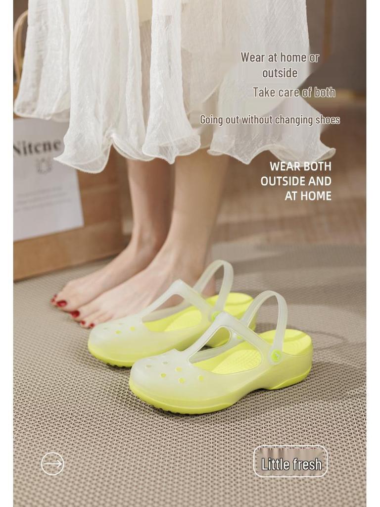2025 Summer Women's Mary Jane Jelly Sandals: Soft Sole, Non-Slip, Perfect for Beach or Garden