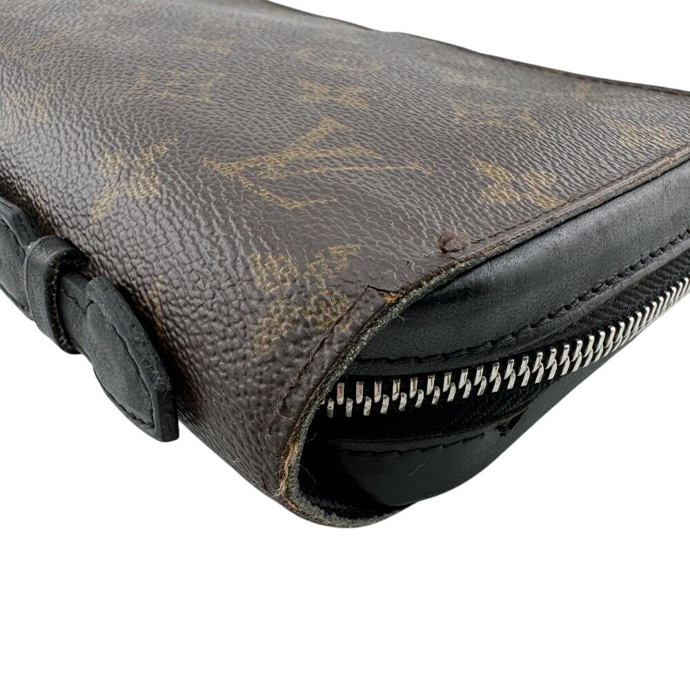 LOUIS VUITTON M61506 Round zip wallet Monogram macacer leather Zippy XL business bag Brown leather Used