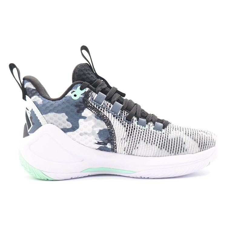 Anta Shape 3 Nitrogen Technology Shock Absorption Anti-Slip Wear-Resistant Mid-Top Basketball Shoes Men Sneakers White Gray Black 112211601-4