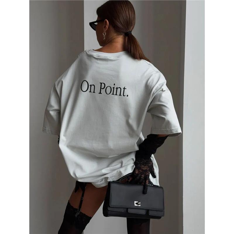 

Стильная универсальная футболка оверсайз с коротким рукавом для женщин XXL белый