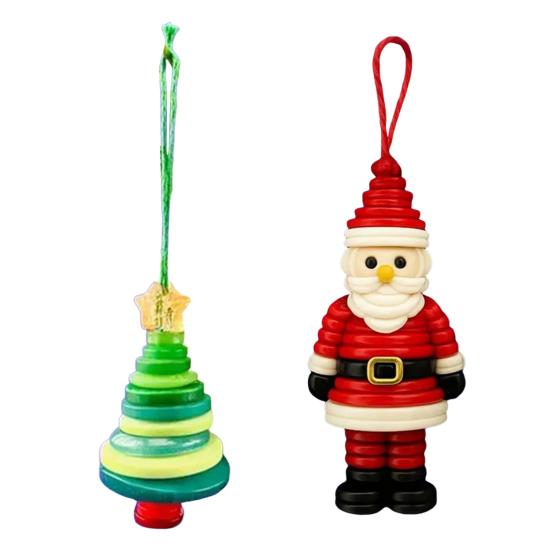 Yousheng DIY Button Christmas Ornament Kit Stacked Colorful Buttons Christmas Snowman/Santa/Angel/Tree Craft Making Set for Holiday Decor