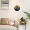 Wooden Diwali Decor Wooden Ornament - Blue Peacock Pattern Gold Background -2D Flat Products-for Door,  Farmhouse, Street, Shop, Garage, Bar,