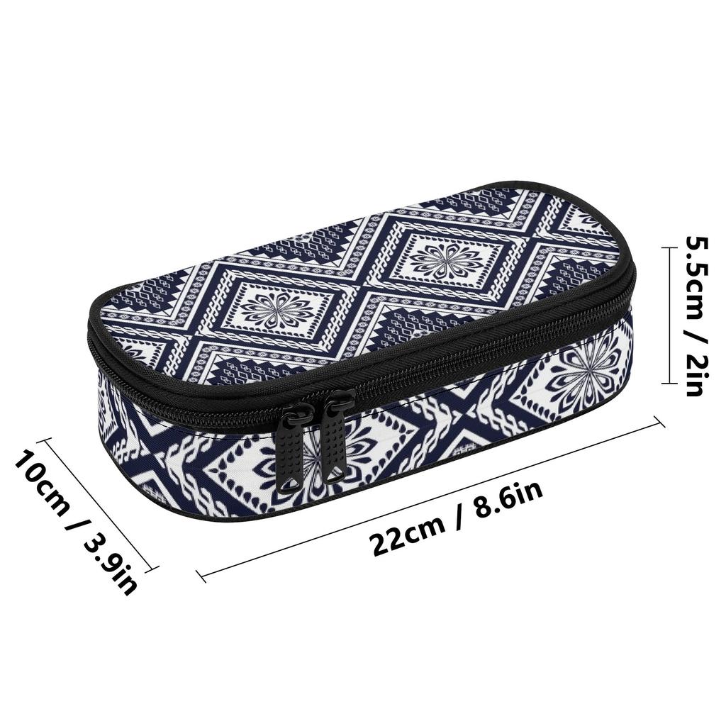 Pencil Pouch 300D Polyester Large Capacity Zip Around Closure with Main Storage Mesh Pocket and Organized Pen Holders for Students