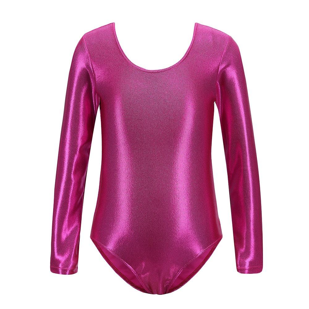 Elastic Dance Leotards Long Sleeve Ballet Dance Outfit Girls Gymnastics Leotards Performance