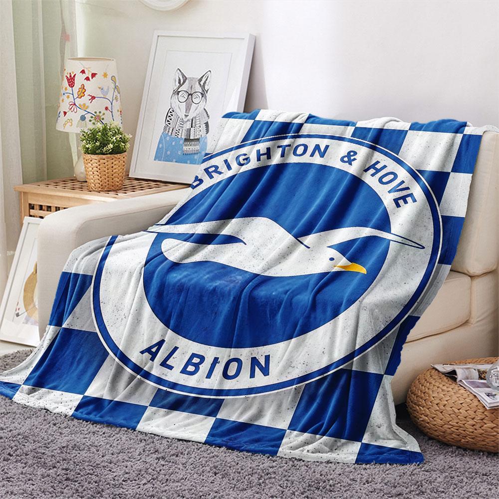 1PC Brighton & Hove Albion Patterned Flannel Blanket Suitable For All Seasons for Home Decor Warmth and Comfort Gifts Holiday Present