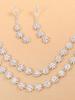 3 Pieces of Women's Fashion Trend Claw Chain Series Sunflower Earrings and Necklace Zircon Set, Banquet and Party Accessories