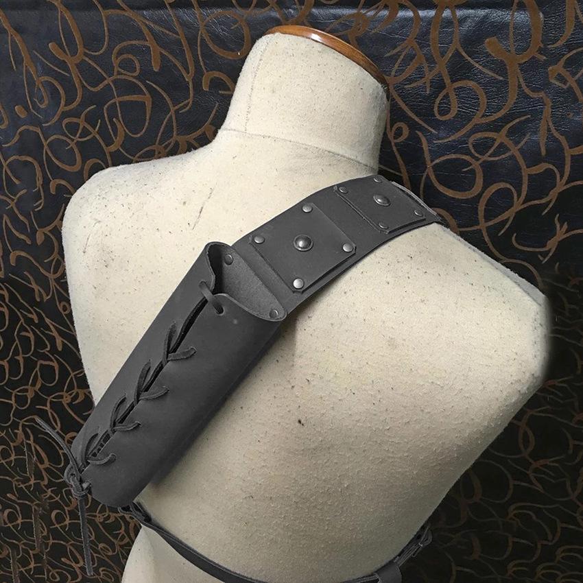 Medieval Knight PU Leather Sword Scabbard for Stage Play Cosplay чёрный